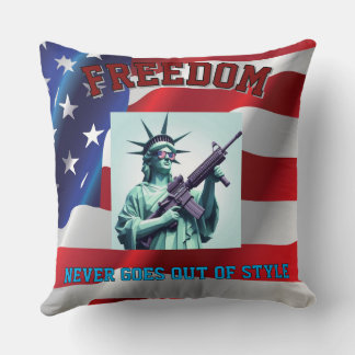 Statue of Liberty Patriotic Sunglasses M4 Rifle  Cushion