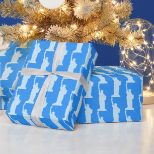 Statue of Liberty Pattern Elegant Blue New York  Wrapping Paper