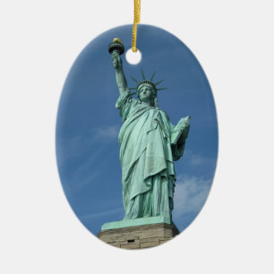 Statue of liberty photo ceramic tree decoration
