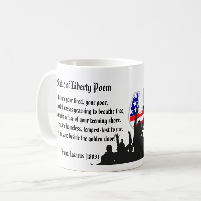 Statue of Liberty Poem, A Nation of Immigrants Coffee Mug (Front Left)