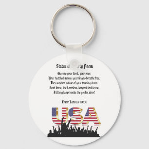 Statue of Liberty Poem, A Nation of Immigrants Key Ring
