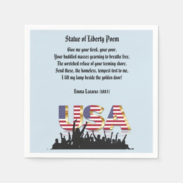 Statue of Liberty Poem, A Nation of Immigrants Napkin (Front)
