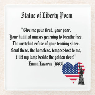 Statue of Liberty Poem Glass Coaster