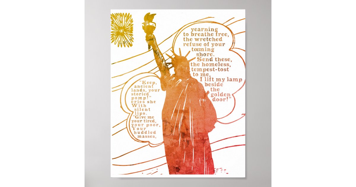 Statue of liberty poem poster Zazzle