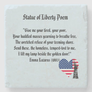 Statue of Liberty Poem Stone Coaster