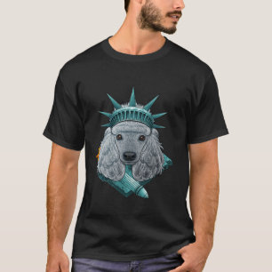 Statue Of Liberty Poodle 4th Of July Dog USA Ameri T-Shirt