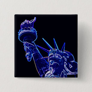 Statue of Liberty Pop Art 15 Cm Square Badge