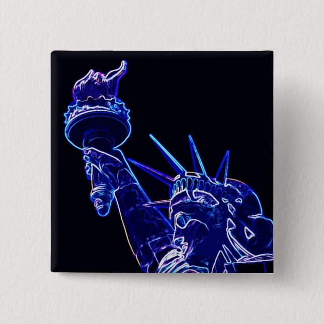 Statue of Liberty Pop Art 15 Cm Square Badge (Front)