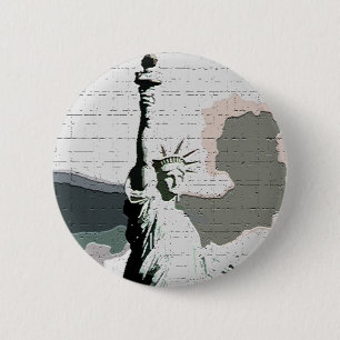 Statue of Liberty Pop Art 6 Cm Round Badge
