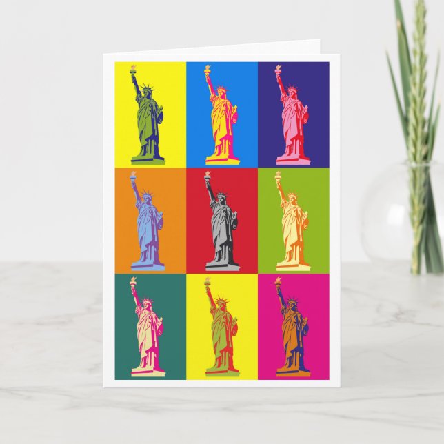 Statue of Liberty Pop Art Card (Front)