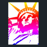 Statue of Liberty Pop Art Poster<br><div class="desc">New York City - United States of America National and City Symbol Statues,  Monuments and Buildings - Statue of Liberty Photo Artwork - Statue of Liberty Silhouette Pop Art Style Black & White Artwork</div>