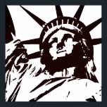 Statue of Liberty Pop Art Poster<br><div class="desc">New York City - United States of America National and City Symbol Statues,  Monuments and Buildings - Statue of Liberty Photo Artwork - Statue of Liberty Silhouette Pop Art Style Black & White Artwork</div>