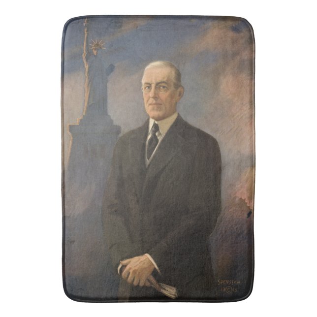 Statue of Liberty & President Woodrow Wilson Bath Mat (Front Vertical)
