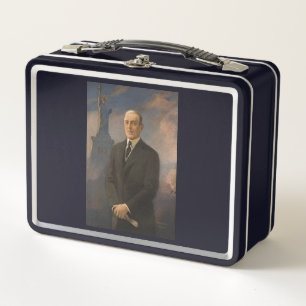 Statue of Liberty & President Woodrow Wilson Metal Lunch Box