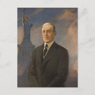 Statue of Liberty & President Woodrow Wilson Postcard