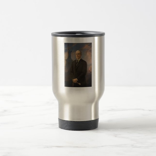 Statue of Liberty & President Woodrow Wilson Travel Mug (Center)
