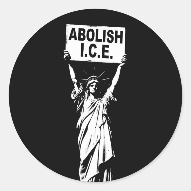 Statue of Liberty Protest – Abolish ICE Classic Round Sticker (Front)