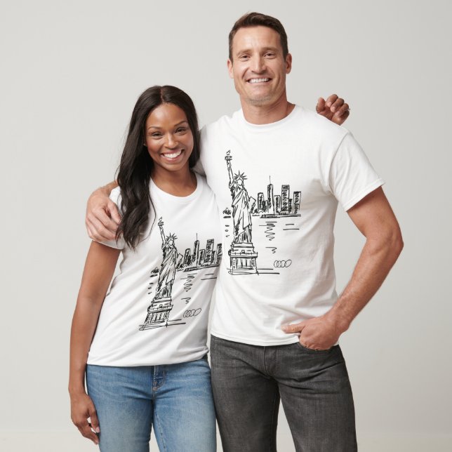 Statue Of Liberty Quick Ink Sketch T-Shirt (Unisex)