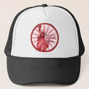 Statue of Liberty Red USA Trucker Hat