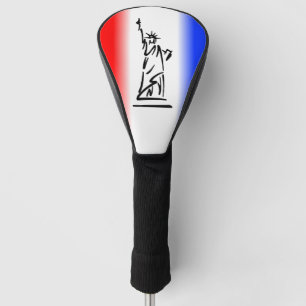 Statue of Liberty Red White Blue Stripe Golf Head Cover