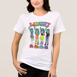 Statue of Liberty Retro Fashion Through 4 Decades Tri-Blend Shirt