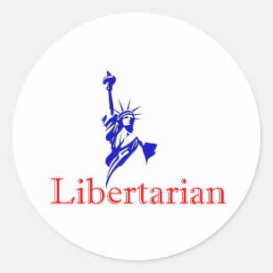 Statue of Liberty -- Retro Libertarian icon Classic Round Sticker