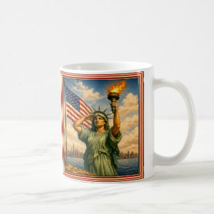 Statue of Liberty Salutes - Love NYC and USA Coffee Mug
