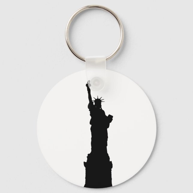 Statue of Liberty Silhouette Key Ring (Front)