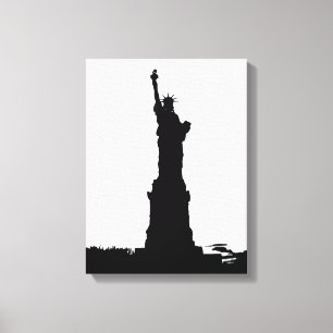 Statue of Liberty Silhouette Wrapped Canvas