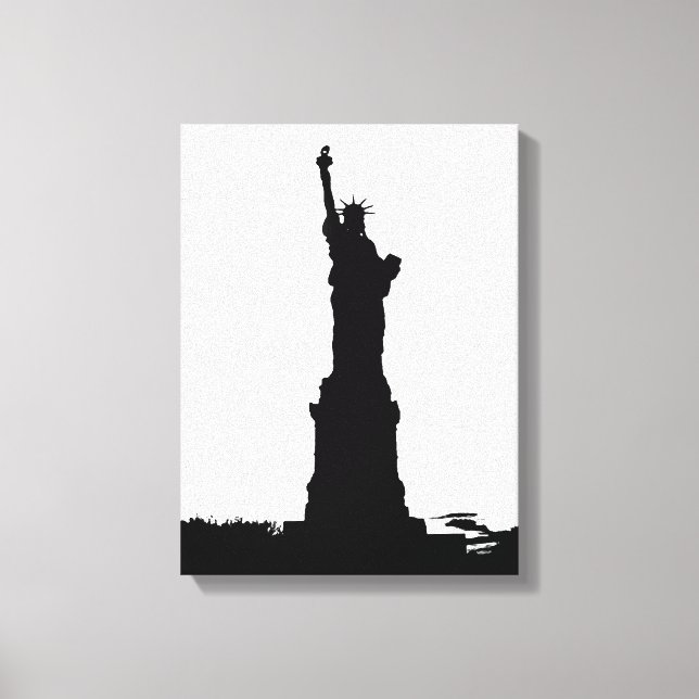 Statue of Liberty Silhouette Wrapped Canvas (Front)