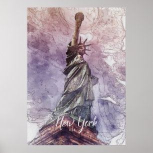 Statue of Liberty Sketch Poster