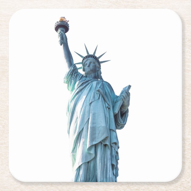 Statue of liberty  square paper coaster (Front)