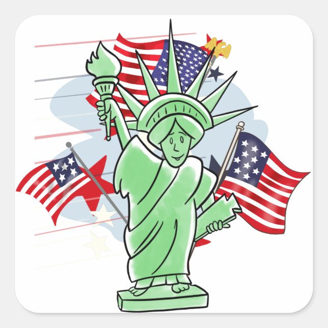 Statue of Liberty Square Sticker (Front)