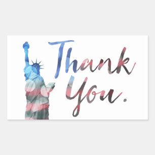 Statue of Liberty Thank You Veterans Rectangular Sticker