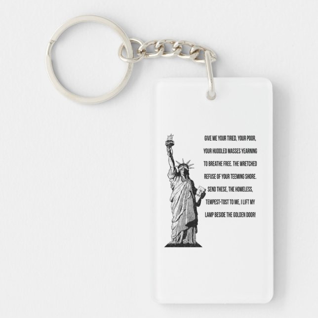Statue Of Liberty The New Colossus Key Ring (Front)