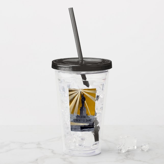 Statue of Liberty Torch & US Navy World War II    Acrylic Tumbler (Front Ice)