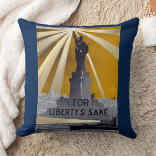 Statue of Liberty Torch & US Navy World War II    Cushion