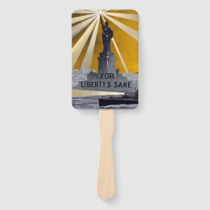 Statue of Liberty Torch & US Navy World War II    Hand Fan