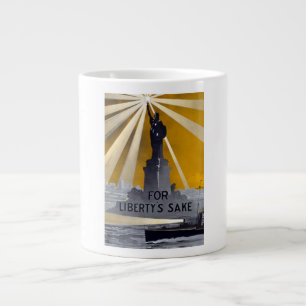 Statue of Liberty Torch & US Navy World War II    Large Coffee Mug
