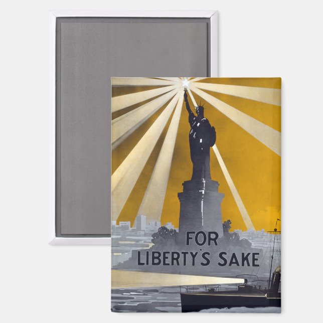 Statue of Liberty Torch & US Navy World War II    Magnet (Front/Back)