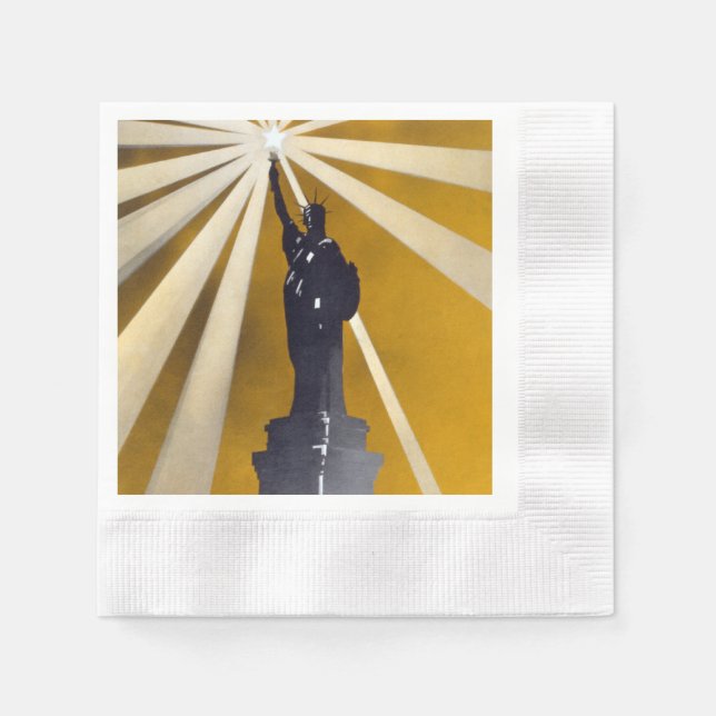 Statue of Liberty Torch & US Navy World War II    Napkin (Front)