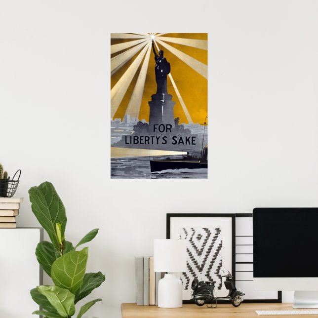 Statue of Liberty Torch & US Navy World War II    Poster (Home Office)