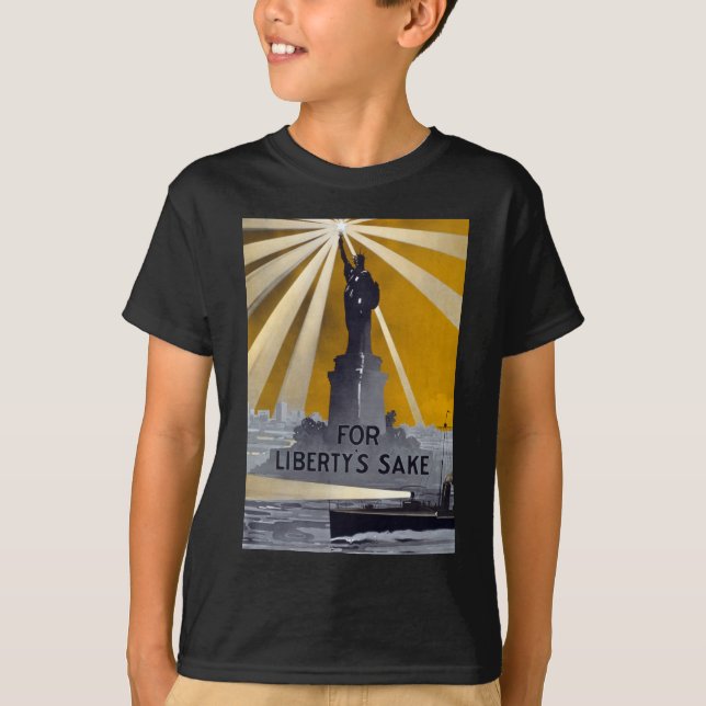 Statue of Liberty Torch & US Navy World War II    T-Shirt (Front)