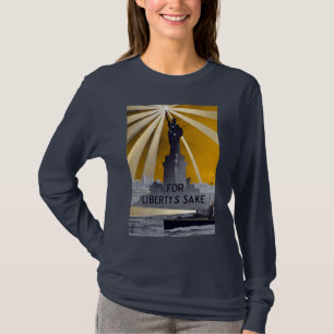 Statue of Liberty Torch & US Navy World War II T-Shirt