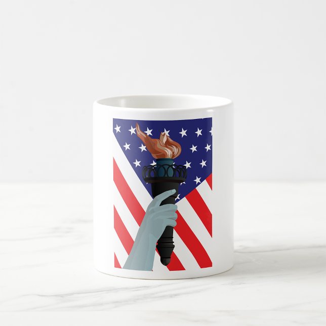 Statue of Liberty Torch with American Flag  Coffee Mug (Creator Uploaded)