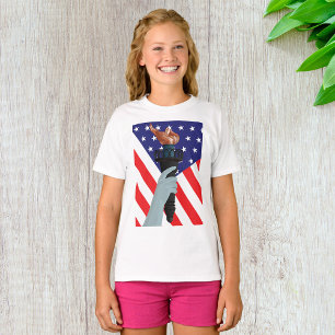 Statue of Liberty Torch with American Flag T-Shirt