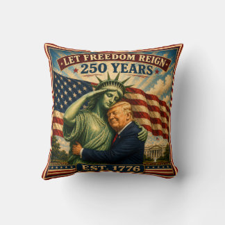 Statue of Liberty Trump USA 250 Years July 4 Love Cushion