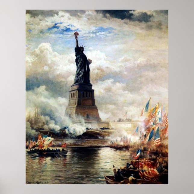 Statue of Liberty Unveiled by Edward Moran Poster (Front)