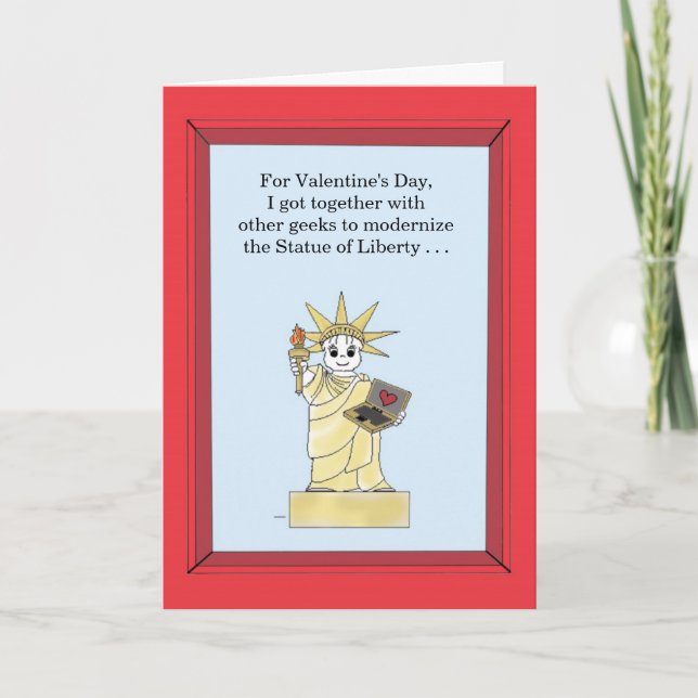 Statue of Liberty Updated - Valentine Holiday Card (Front)