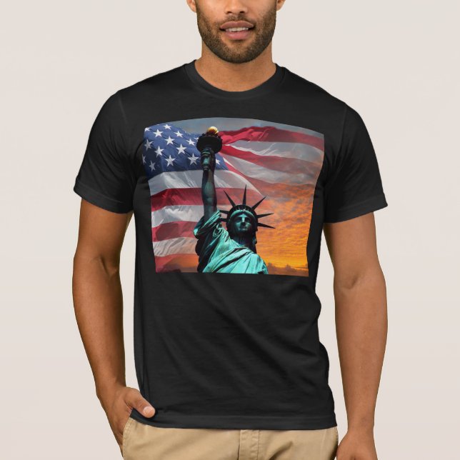 Statue of Liberty US Flag t-shirt (Front)